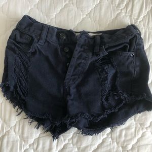 Brandy black navy denim shorts